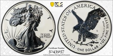 2021-S $1 Silver Eagle Rev PR - Type 2 Designer Edition - First Strike PR69