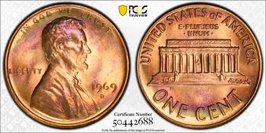 1969-D 1C MS65RB