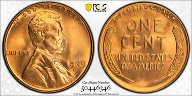 1939-S 1C MS67+ RD