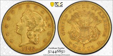 1862-S $20 XF45