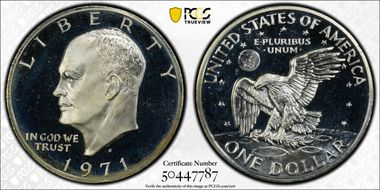 1971-S $1 Silver, Peg Leg PR68CAM