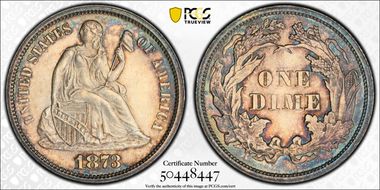 1873 10C Open 3 MS65