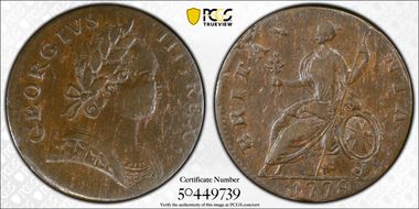 '1778' 1/2P Machin's Mills AU50BN