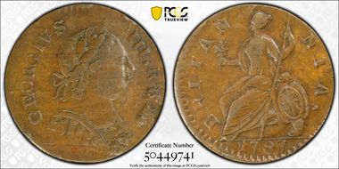 '1787' 1/2P Machin's Mills AU58BN