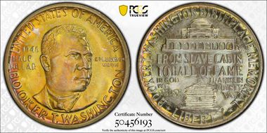 1946 50C Booker T. Washington MS67