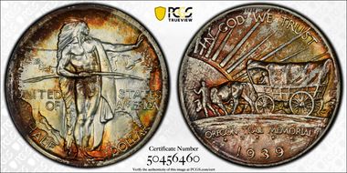 1939 50C Oregon MS67+