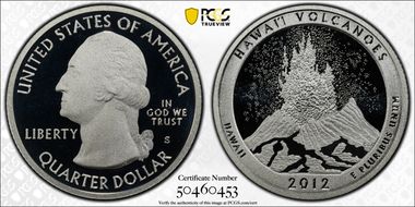 2012-S 25C HI Volcanoes NP - Silver PR69DCAM