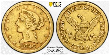 1846-O $5 VF20