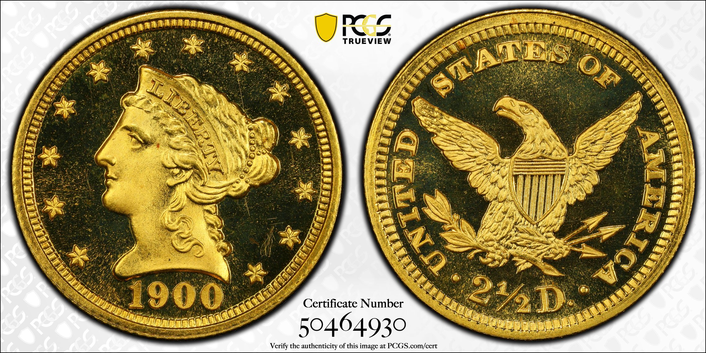 1900 $2.50 PR67DCAM PCGS