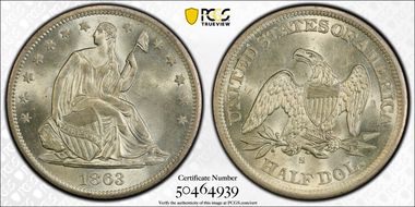 1863-S 50C MS64
