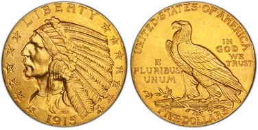 1915 $5 MS62+