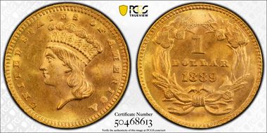 1889 G$1 MS66+