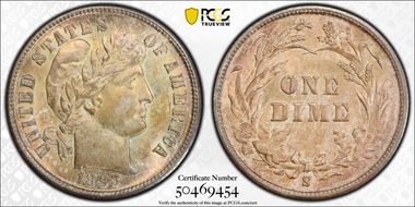 1893-S 10C MS64