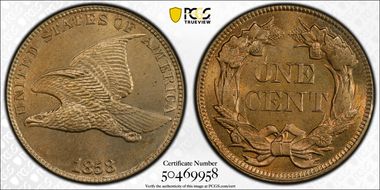 1858 1C Large Letters MS65