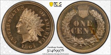 1864 1C Copper Nickel PR65