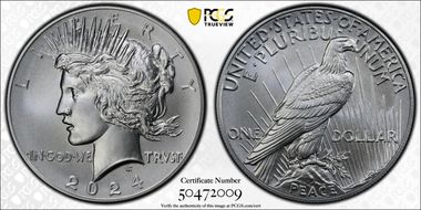 2024 $1 Peace Dollar First Strike MS70