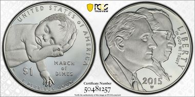 2015-W $1 Silver March of Dimes Set PR69DCAM