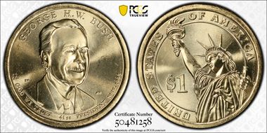 2020-P $1 George H.W. Bush Position A MS65