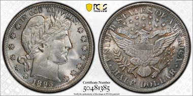 1893 50C MS64+