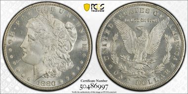 1880-CC $1 8/High 7 MS66+
