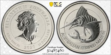 2020-P $30 Striped Marlin Pt. MS68