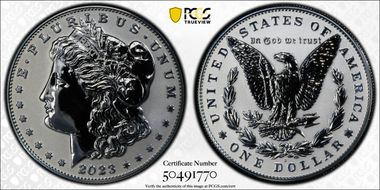 2023-S $1 Morgan Dollar Rev PR Two-Coin Reverse Proof Set PR69