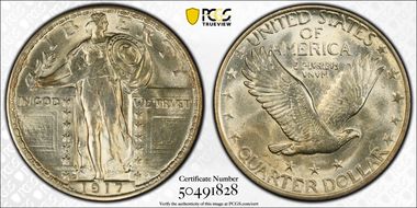 1917-D 25C Type 2 MS65FH