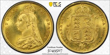 1887 1/2 Sov S-3869A Small Close JEB MS64