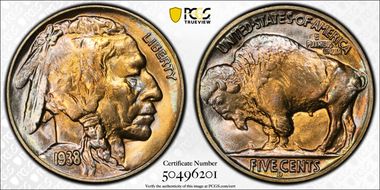 1938-D 5C Buffalo MS68