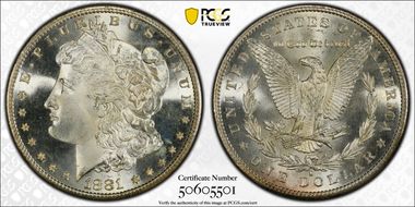 1881-S $1 MS67+