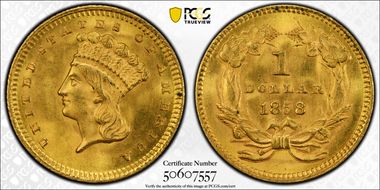 1858 G$1 MS64