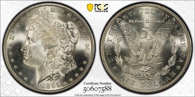 1891-S $1 MS67+