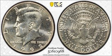 1992-P 50C MS66