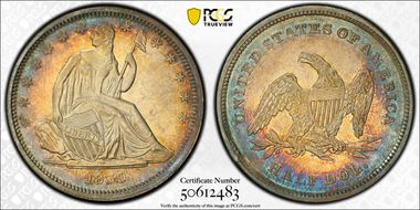 1839 50C No Drapery AU58