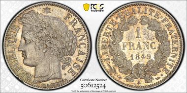 1849-A 1 Fr Gad-457 F-211 MS66