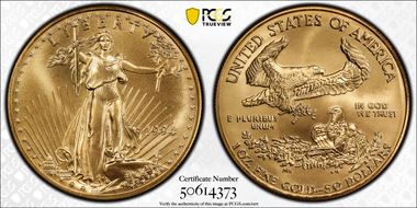 1994 $50 Gold Eagle MS70