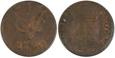 1790-VOC Duit KM-50.2 AU50BN