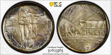 1937-D 50C Oregon MS69