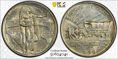 1936 50C Oregon MS67