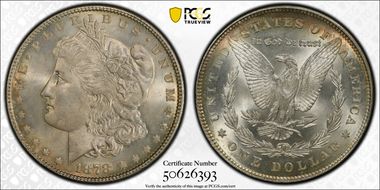 1878 7TF $1 Reverse of 1878 MS66