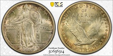 1917 25C Type 1 MS65FH