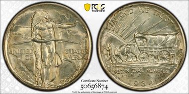 1934-D 50C Oregon MS66+