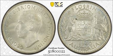 1940(m) Florin KM-40  Ag MS64
