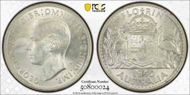 1940(m) Florin KM-40  Ag MS64