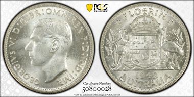 1942(m) Florin KM-40  Ag MS63