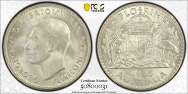 1943(m) Florin KM-40  Ag MS64