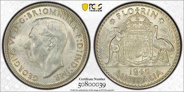 1945(m) Florin KM-40  Ag MS64