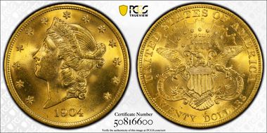 1904 $20 MS66+ 