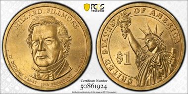 2010-D $1 Millard Fillmore Position A MS62