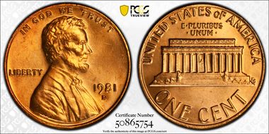 1981-D 1C MS65RD